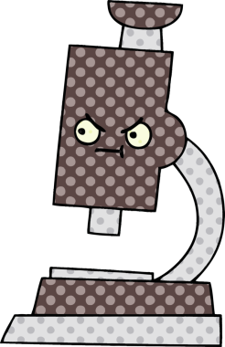 bir insan tarafından çizilmiş mikroskop tarzı çizgi roman