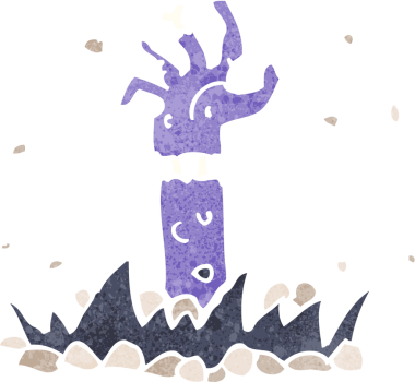 Bir insan tarafından çizilmiş bir zombi kolu.