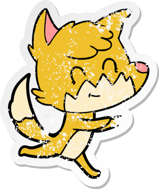 Bir insan tarafından çizilmiş karikatür dostu tilkinin sıkıntılı çıkartması.