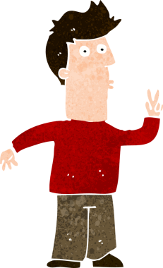 insan eliyle çizilmiş bir karikatür adam.