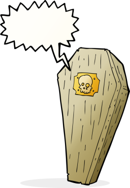 Bir insan tarafından çizilmiş garip bir karikatür tabut.