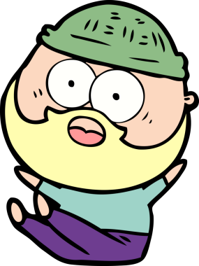 Bir insan tarafından çizilmiş sakallı bir adam.