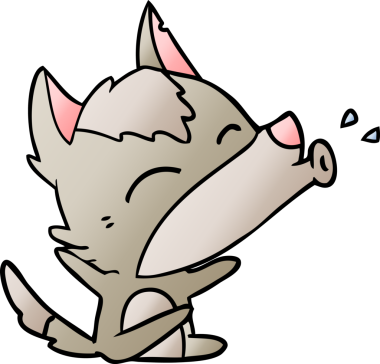 Bir insan tarafından çizilmiş uluyan kurt çizgi filmi.