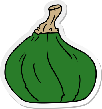 Bir insan tarafından çizilmiş bir kabağın el çizimi karikatürü.