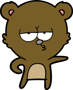 Bir insan tarafından çizilmiş sıkılmış ayı çizgi filmi