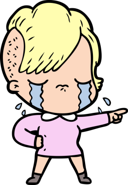 Bir insan tarafından çizilmiş ağlayan bir kız.