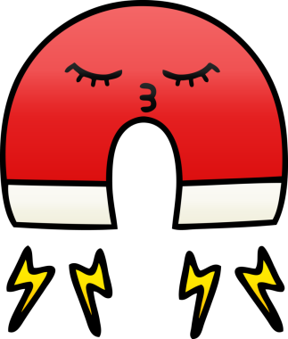 Bir insan tarafından çizilmiş bir mıknatısın gölgelenmiş gradyanı