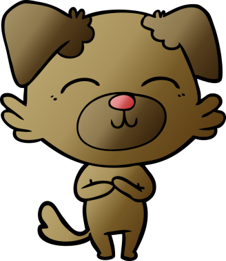 Bir insan tarafından çizilmiş çizgi film köpeği.