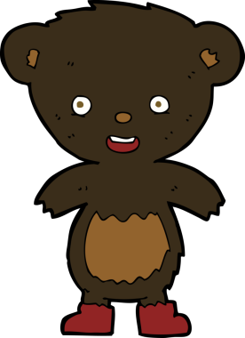 bir insan tarafından çizilmiş siyah ayı yavrusu.