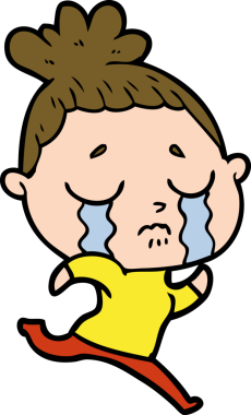 Çizgi film ağlayan kadın bir insan tarafından çizilmiş.