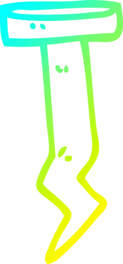 Bir insan tarafından çizilmiş eski bir çivinin soğuk gradyan çizimi