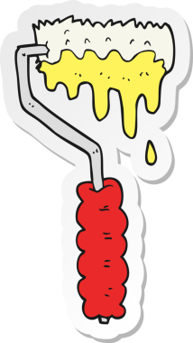 Bir insan tarafından çizilmiş karikatür boya silindiri.