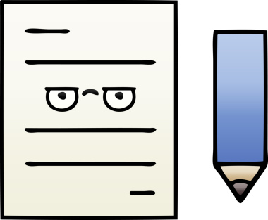 Bir insan tarafından çizilmiş bir test kağıdının gölgelenmiş karikatürü