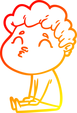 Bir insan tarafından çizilen çizgi film karakterinin sıcak çizgi çizimi