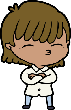 Bir insan tarafından çizilmiş karikatür kadın.