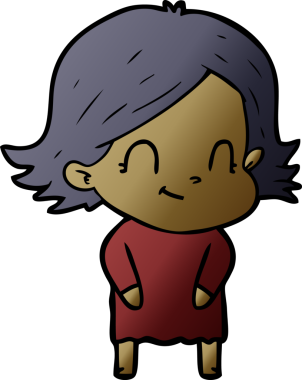 Bir insan tarafından çizilmiş karikatür dostu kız.