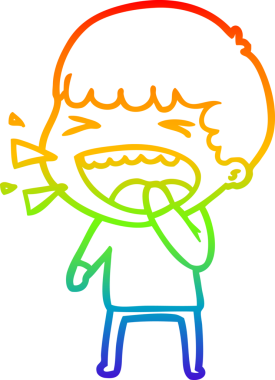 Gökkuşağının gradyan çizimi bir insan tarafından çizilmiş gülen bir adamın çizimi.