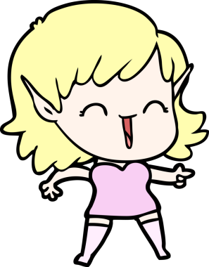 Bir insan tarafından çizilmiş bir elf kızı.