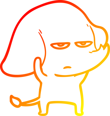 Bir insan tarafından çizilmiş kızgın bir fil çizimi.