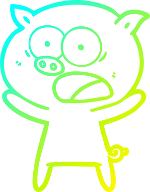 Bir insan tarafından çizilmiş bağıran domuz çizgi filmi çizimi.