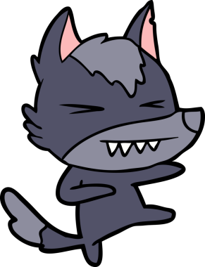 Bir insan tarafından çizilmiş kızgın kurt çizgi filmi.