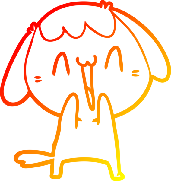 Bir insan tarafından çizilmiş sevimli bir köpeğin sıcak çizgi çizgisi.