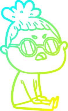 Bir insan tarafından çizilmiş bir çizgi filmin soğuk gradyan çizimi.