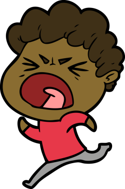 Bir insan tarafından çizilmiş öfkeli bir adam.