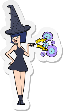 Bir insan tarafından çizilmiş cadılar bayramı çizgi filminin çıkartması.