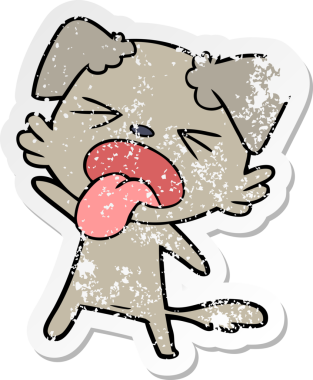 Bir insan tarafından çizilmiş iğrenç bir karikatür çıkartması.