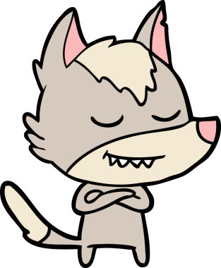 Bir insan tarafından çizilmiş dost canlısı bir kurt.