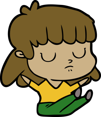 Bir insan tarafından çizilmiş kayıtsız bir çizgi film kadını.