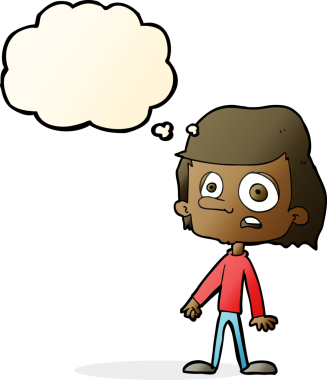 Bir insan tarafından çizilmiş, düşünceli bir çocuk.