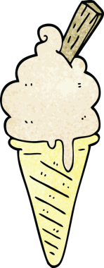 Bir insan tarafından çizilmiş karikatür dondurması.