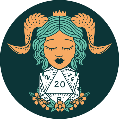 Bir insan tarafından çizilmiş 20 d20 zar ile bağlanma simgesi