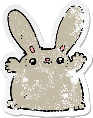 Bir insan tarafından çizilmiş karikatür tavşanı.