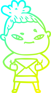 Bir insan tarafından çizilmiş bir karikatür kadın çizimi.