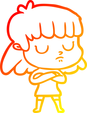 Bir insan tarafından çizilmiş bir çizgi film karakterinin sıcak çizgi çizimi