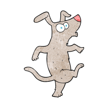 Bir insan tarafından çizilmiş el yapımı çizgi film köpeği.