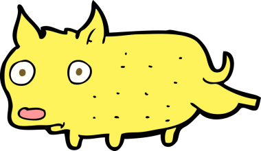 Bir insan tarafından çizilmiş küçük köpek çizimi.