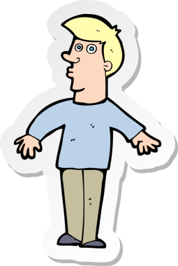 Bir insan tarafından çizilmiş bir karikatür çıkartması.