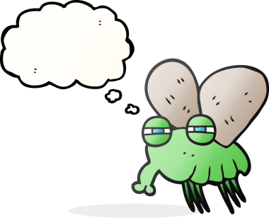 Bir insan tarafından çizilmiş serbest çizim balon karikatür sineği