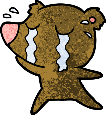 Bir insan tarafından çizilmiş ağlayan ayı.