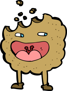 Bir insan tarafından çizilmiş kurabiye çizgi film karakteri