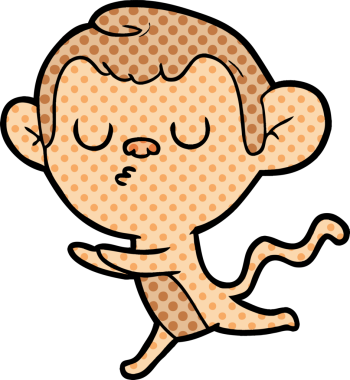 Bir insan tarafından çizilmiş çizgi maymun.