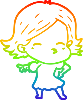 gökkuşağı gradyan çizimi bir insan tarafından çizilmiş bir çizgi kadın çizimi