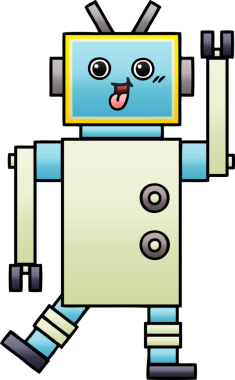 Bir insan tarafından çizilmiş bir robotun gölgelenmiş çizimi