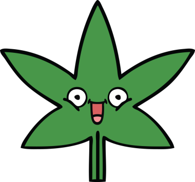 Bir insan tarafından çizilmiş marihuana yaprağı karikatürü.