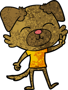 Bir insan tarafından çizilmiş çizgi film köpeği.