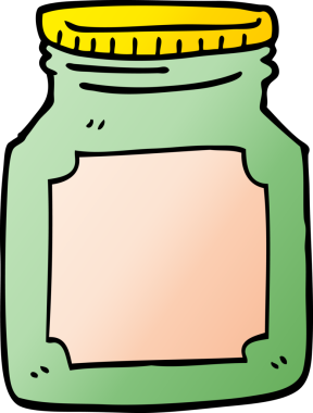 Bir insan tarafından çizilmiş karalama kavanozu.